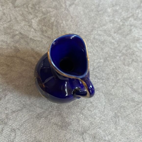 VINTAGE Cobalt Blue Vase Trimmed in Gold London - Picture 3 of 4